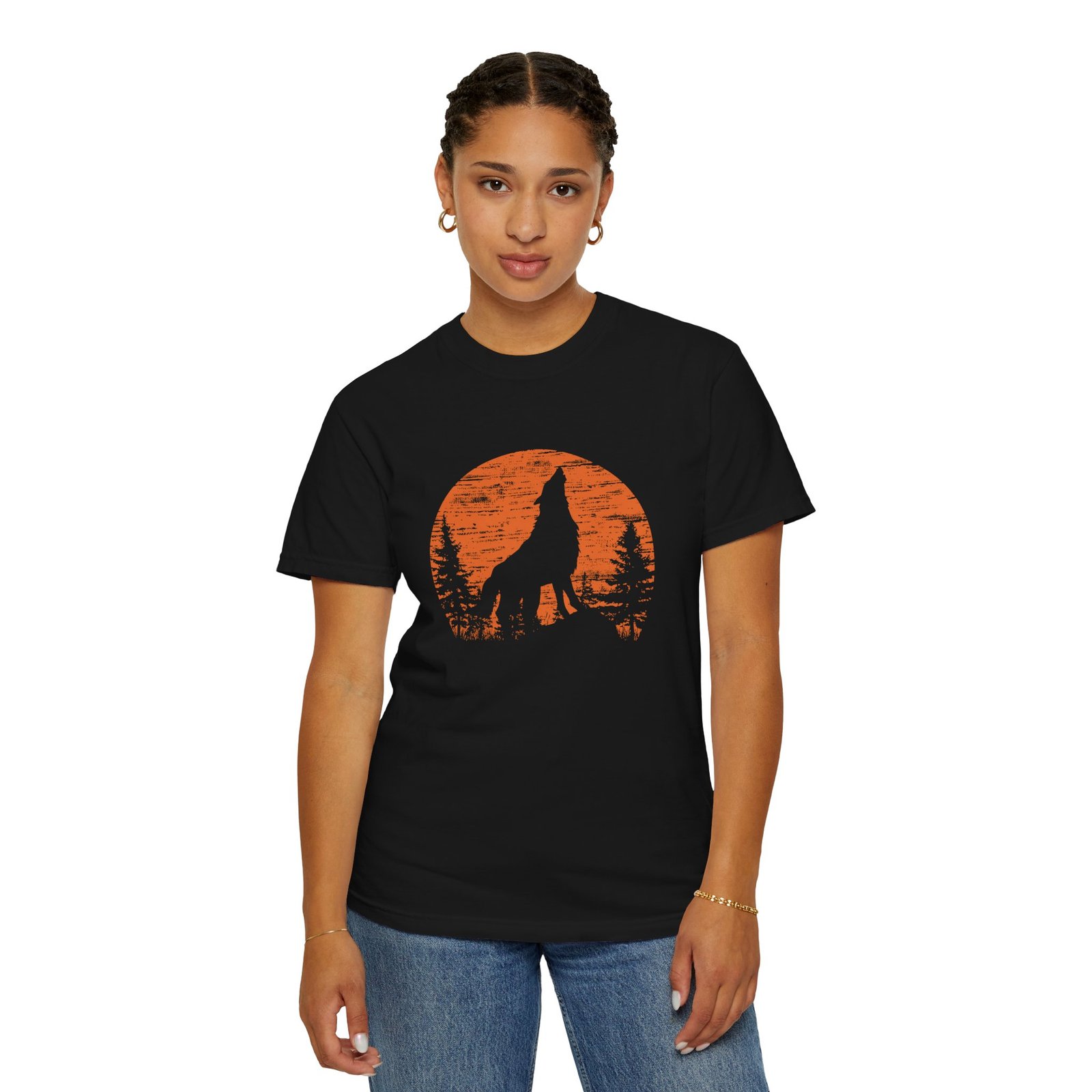 Wolf T Shirt with Wilderness Print - Trendy Casual Clothing for Nature Lovers, Ideal Gift for Hiking and Camping Fans - Image 3