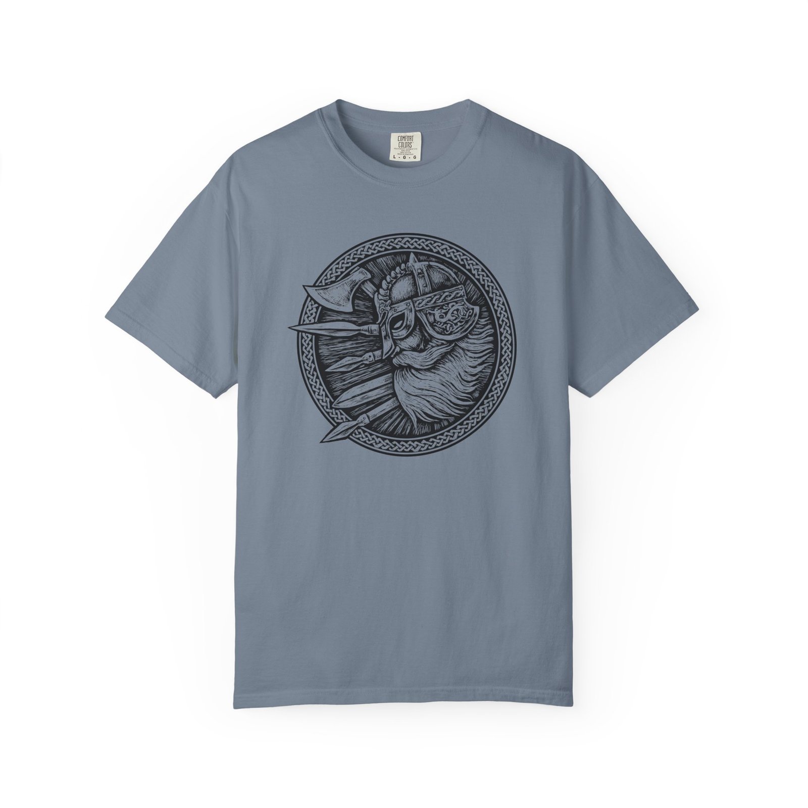 Viking Warrior Shield T-Shirt — Norse Helmet & Axes Illustration - Image 10