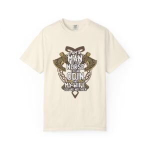 Norse Viking Graphic T-Shirt – Nordic Warrior Rune Tee, Valhalla Mythology Shirt, Odin Inspired Scandinavian Apparel for Men & Women